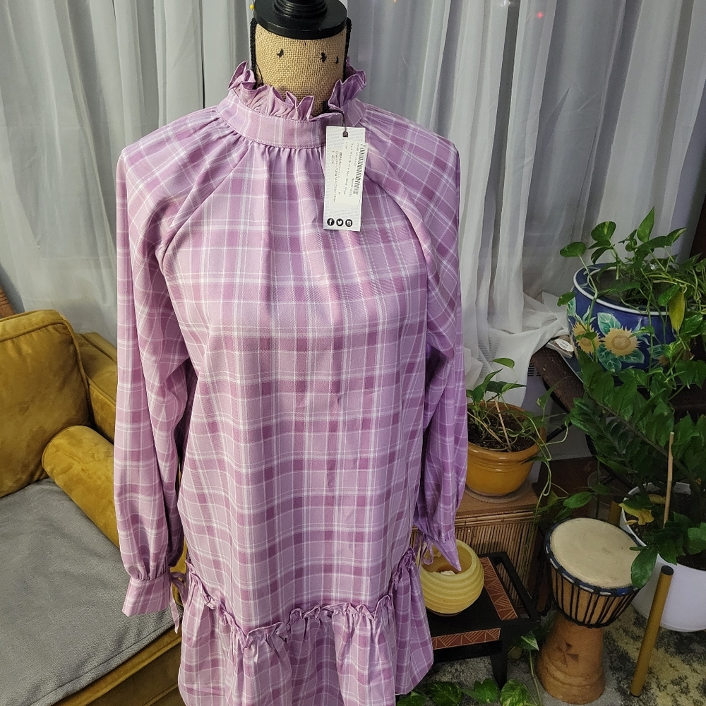 Adorable Lavender Plaid Baby Doll (NWT)